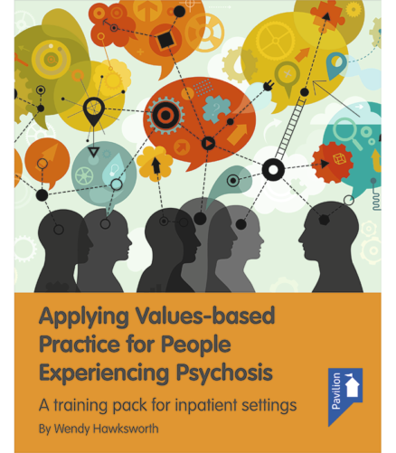 Cover of the book - Applying Values-Based Practice for people experiencing Psychosis - A training pack for inpatient settings