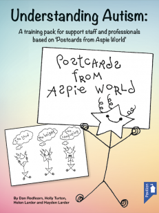 Cover of the book - Understanding Autism - A training pack for support staff and professionals based on 'Postcards from Aspire World'
