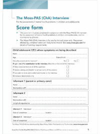 Moss-PAS (ChA) Interview Score Form