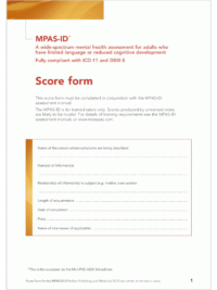 Moss-PAS (ID) Interview Score Forms