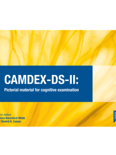 CAMDEX DS II - Pictorial material for cognitive examination